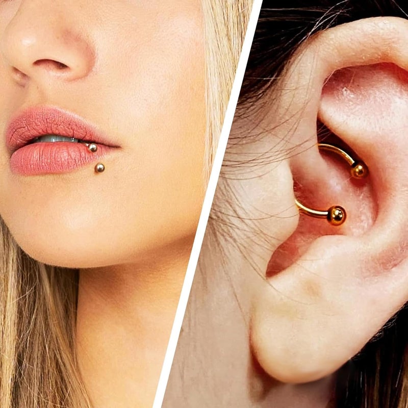 D.Bella 16G 18G 20G Horseshoe Septum Rings Surgical Steel Nose Piercing Jewelry Cartilage Helix Tragus Earring Hoop Eyebrow Lip Retainer for Women Men 6mm 8mm 10mm 12mm - Image 5